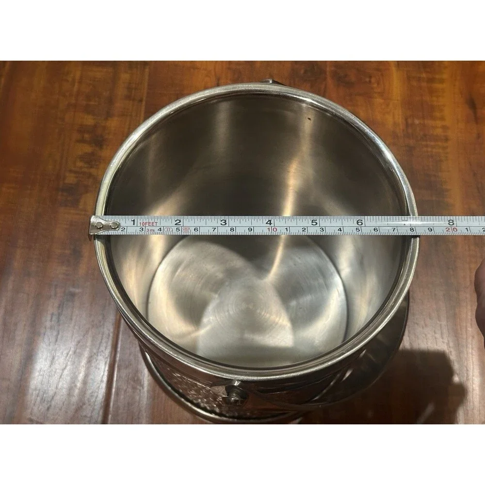 Vintage Ralph Lauren Home Crocodile Repousse Finish Stainless Steel Ice Bucket